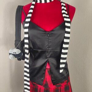 Vintage 90s Sexy Black Satin Double Zip Front Tank Top Blouse Large